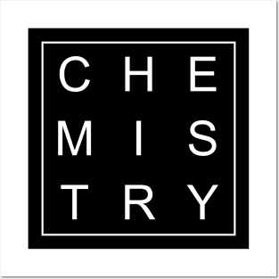 minimalist and simple design chemistry white word Posters and Art